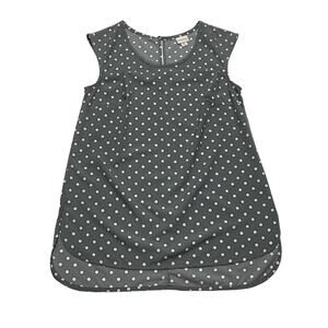 Merona Gray White Star Sleeveless Sheer Blouse Shell Women’s Size L